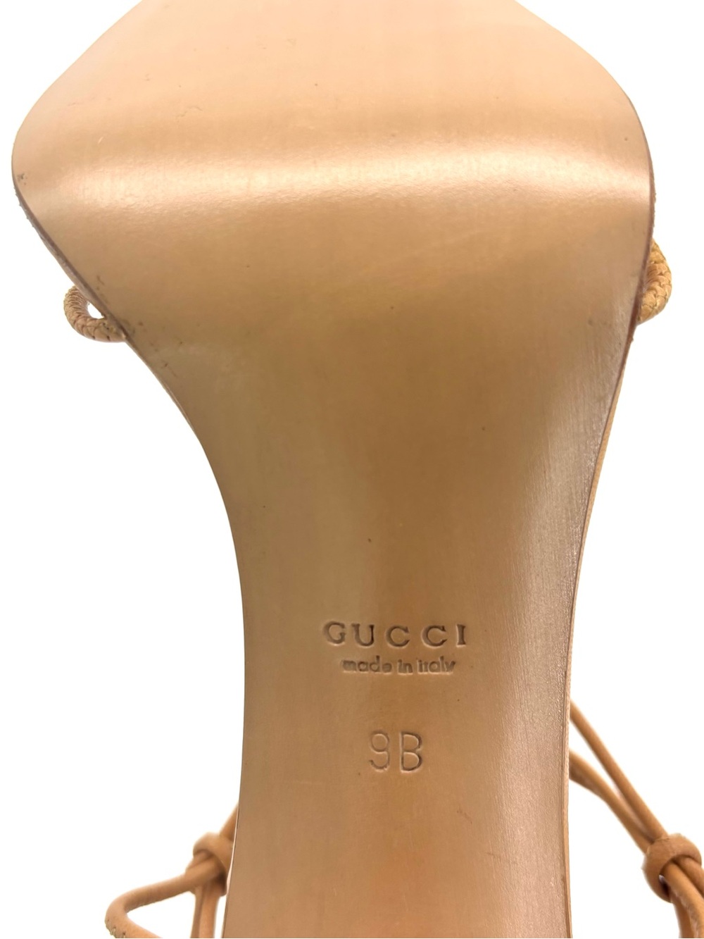 Gucci Tom Ford Vintage SS 2002 Beige Bamboo Lace Up High Heel Sandals 9 - Picture 10 of 10